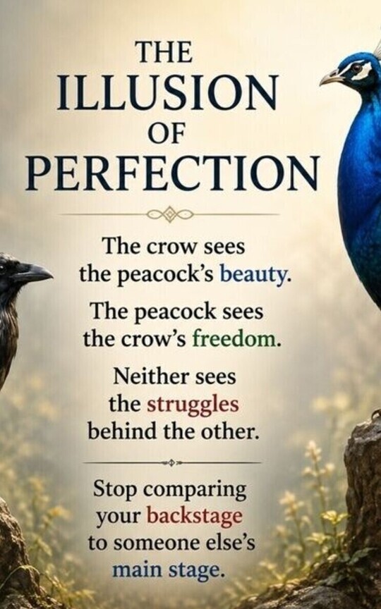 Crow and peacock