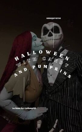 Halloween with candy and pumpkins 