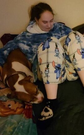Paige and her sister's dog lucky