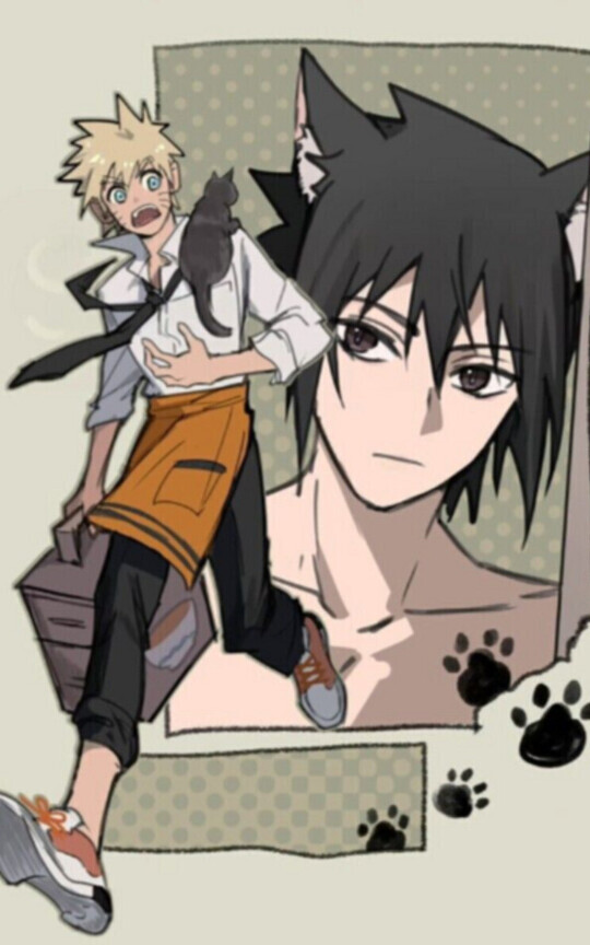 SasuNaru| El dueño del restaurante y su gato