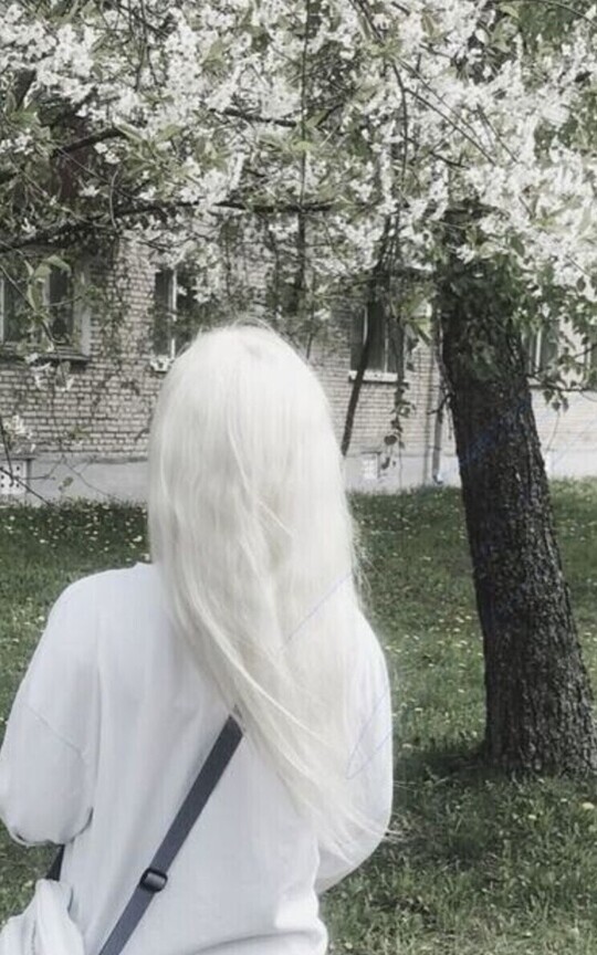 The white haired gal